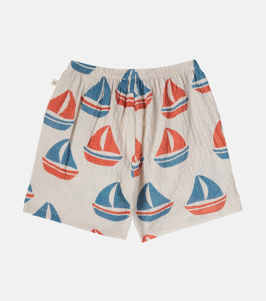 Konges Sløjd Elliot printed cotton seersucker shorts