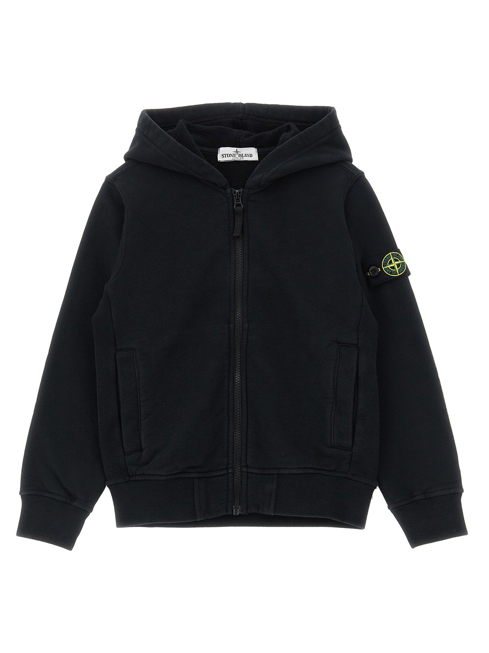 Organic Cotton Logo-Patch Hoodie — Black