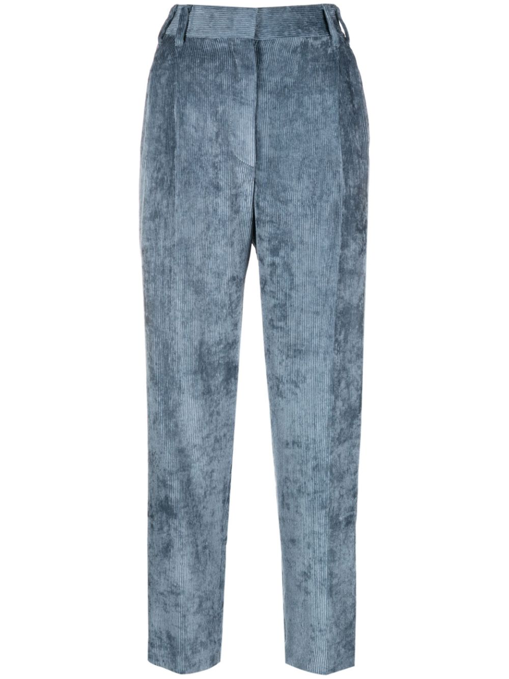 Tapered-leg corduroy trousers - Blue