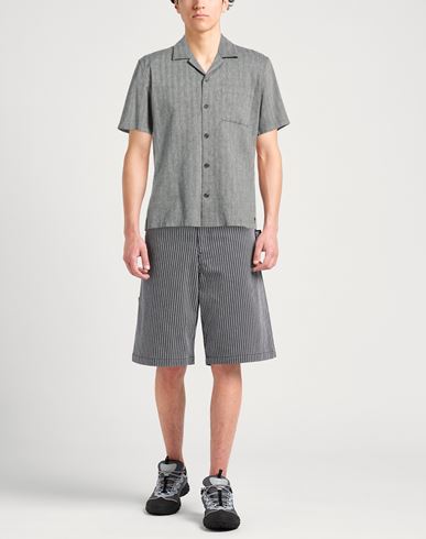 Man Shirt Black Size L Cotton, Linen, Elastane