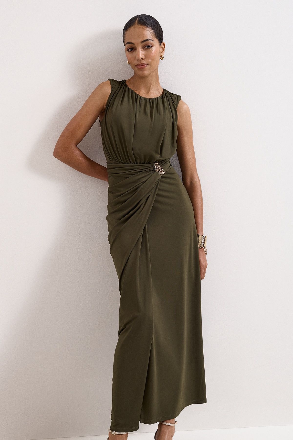 Phase Eight Cassidy Maxi Dress In Dark Olive