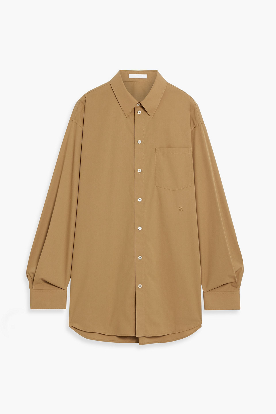 Oversized cotton-poplin shirt - Brown - XS
