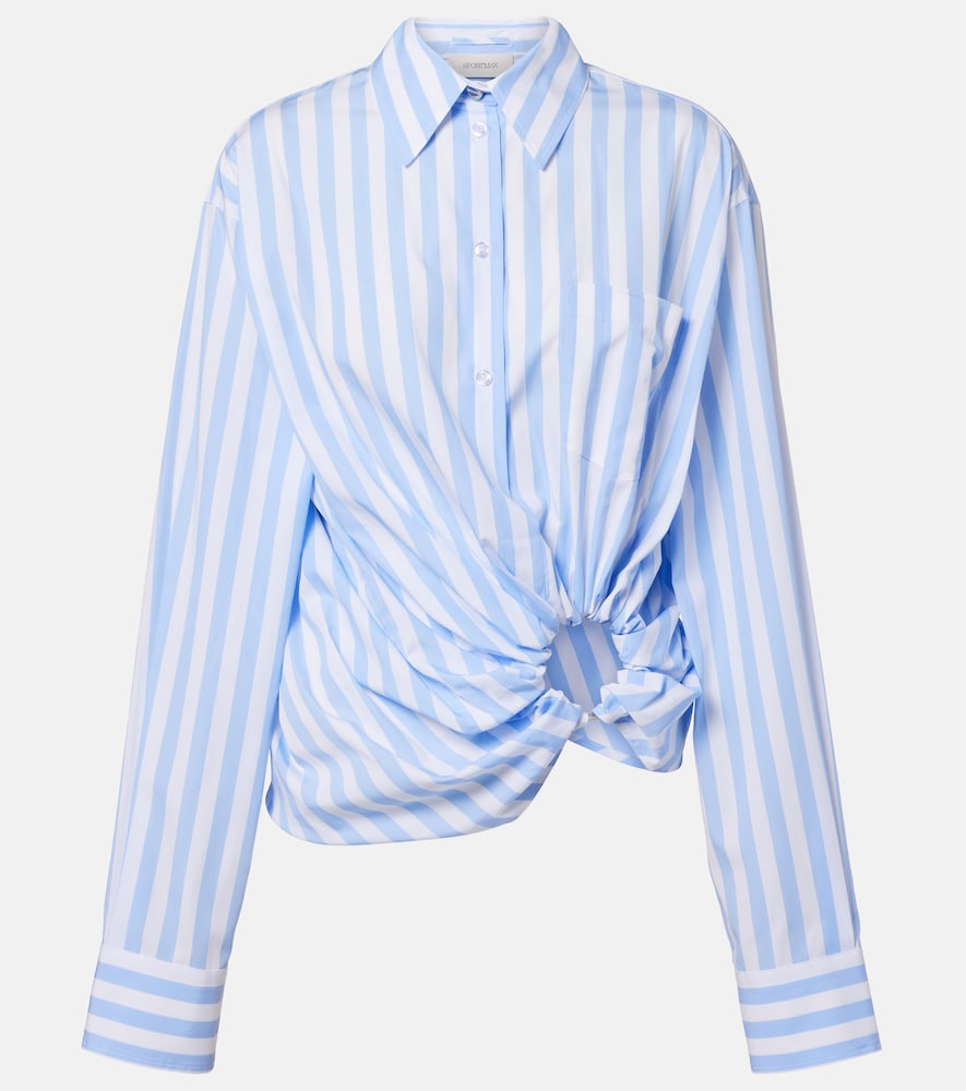 Palmizi cutout striped cotton poplin shirt