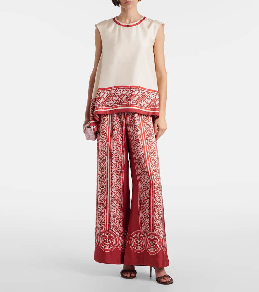 San Carlo printed silk twill top