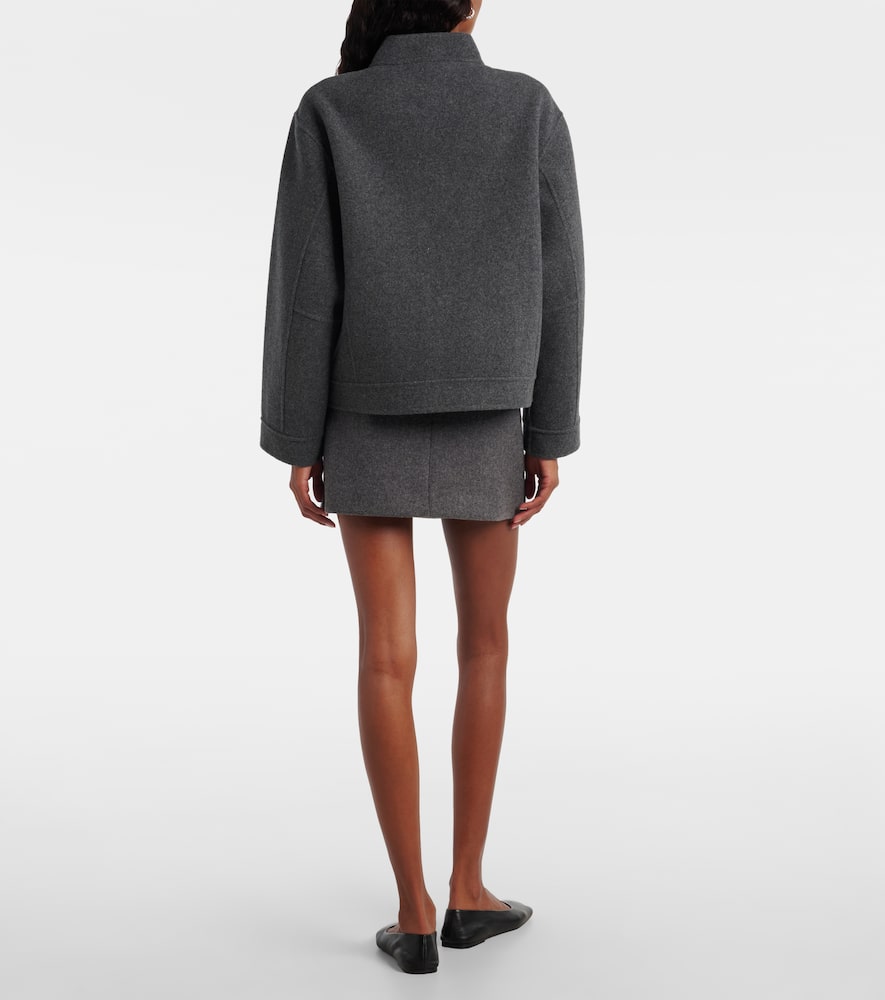 Motor wool and cashmere bomber jacket