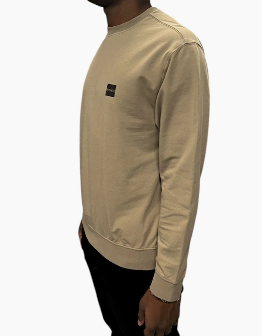 OUTHERE Men's Small Logo Sweatshirt - Brindle Gray - Tan - : LARGE