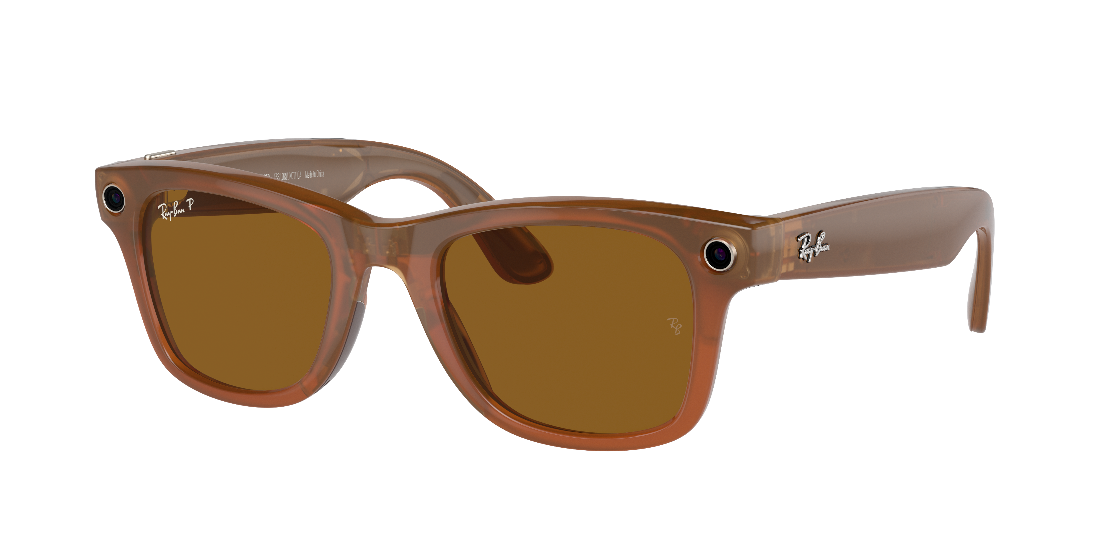 Ray-Ban Unisex Ray-Ban Meta Gen 1 Wayfarer - Frame color: Caramel, Lens color: Brown Polarized