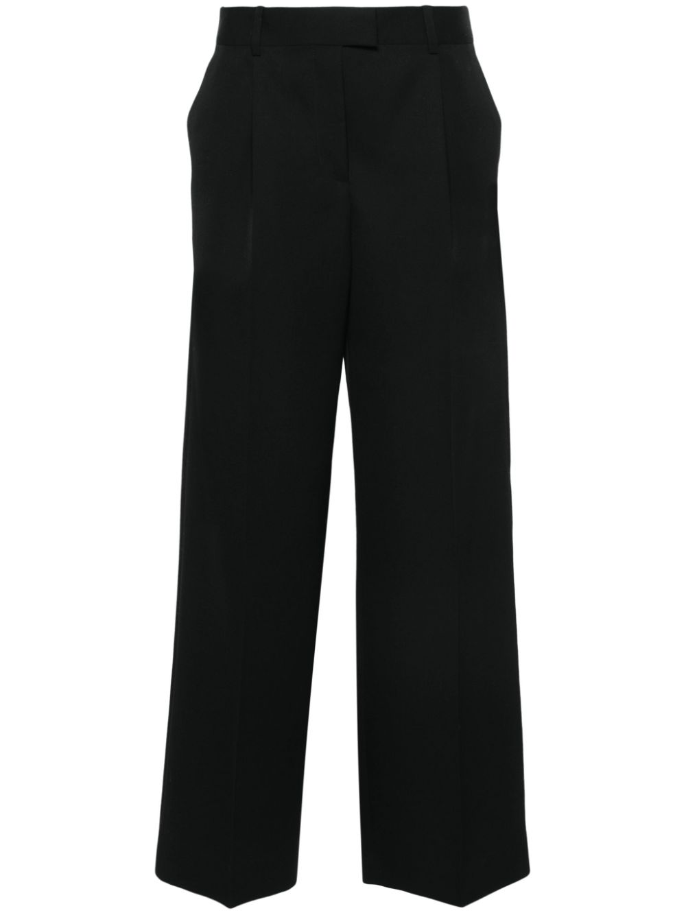 Wide-leg wool trousers - Black