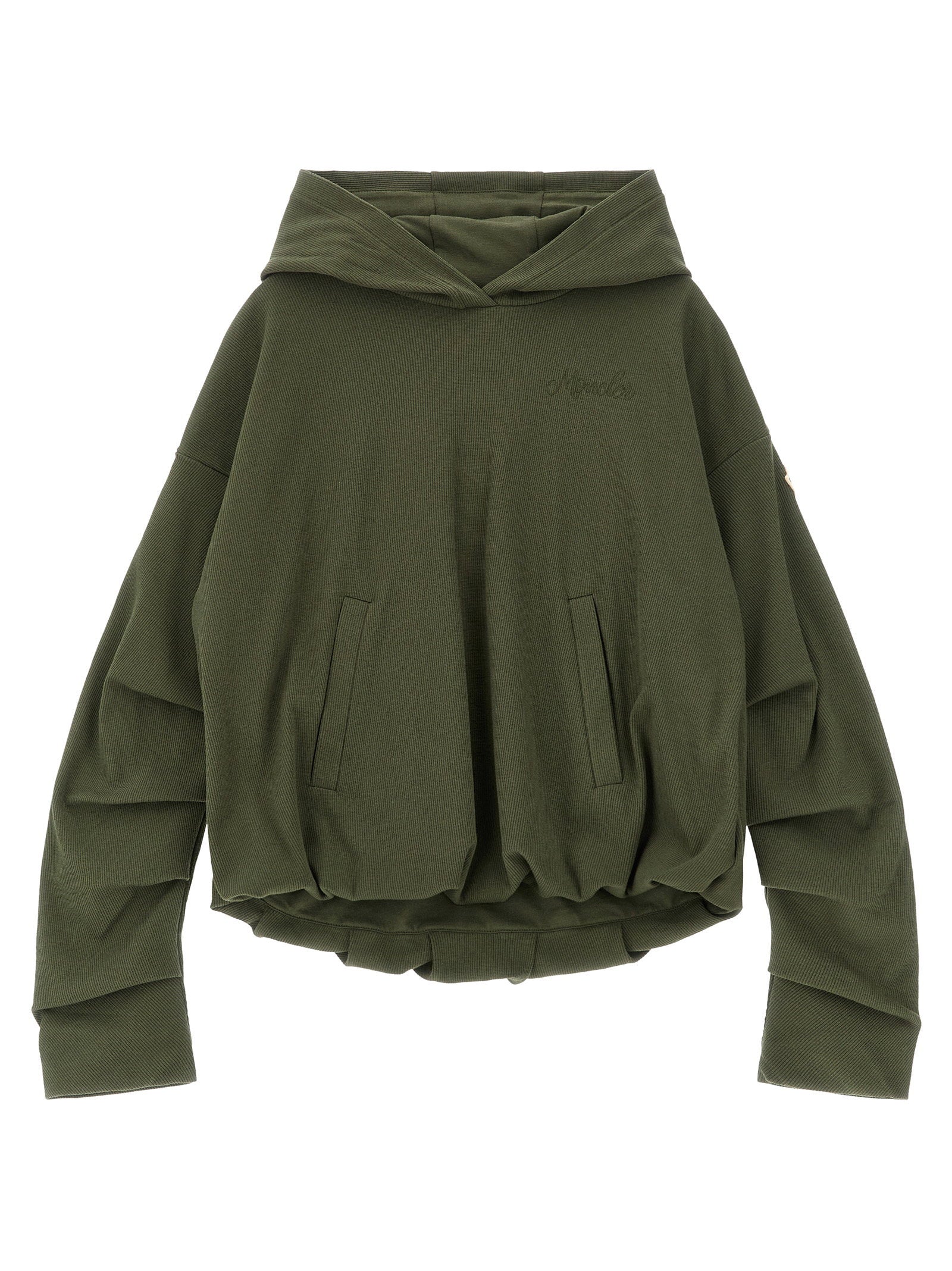 Ribbed Cotton Hoodie — Olive