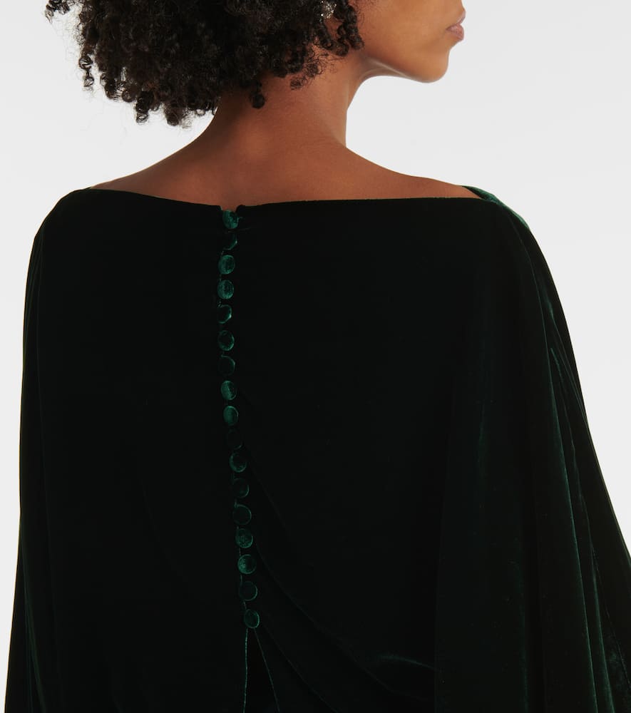 Genevieve smocked velvet gown
