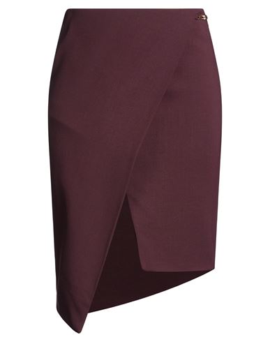 Woman Midi skirt Burgundy Size 10 Viscose, Virgin Wool