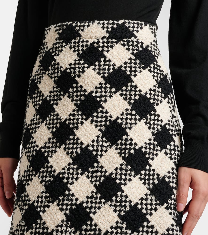 Cotton and wool-blend tweed miniskirt