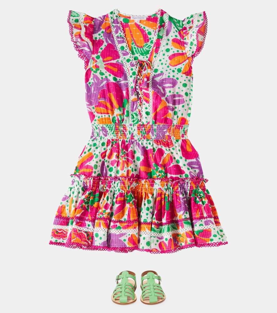 Poupette St Barth Kids Anais floral ruffled cotton dress