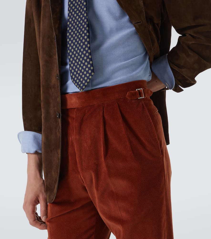Cotton and silk corduroy pants