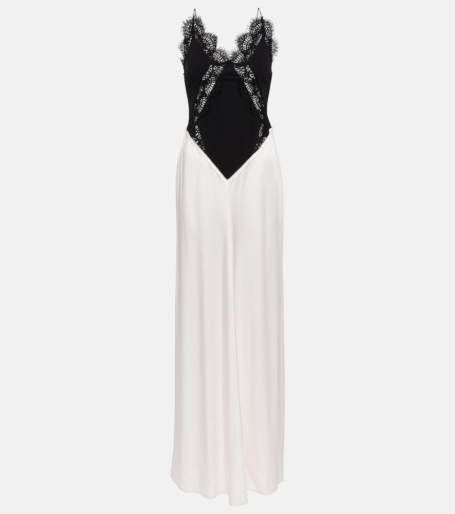 Victoria Beckham Lace-trimmed satin gown