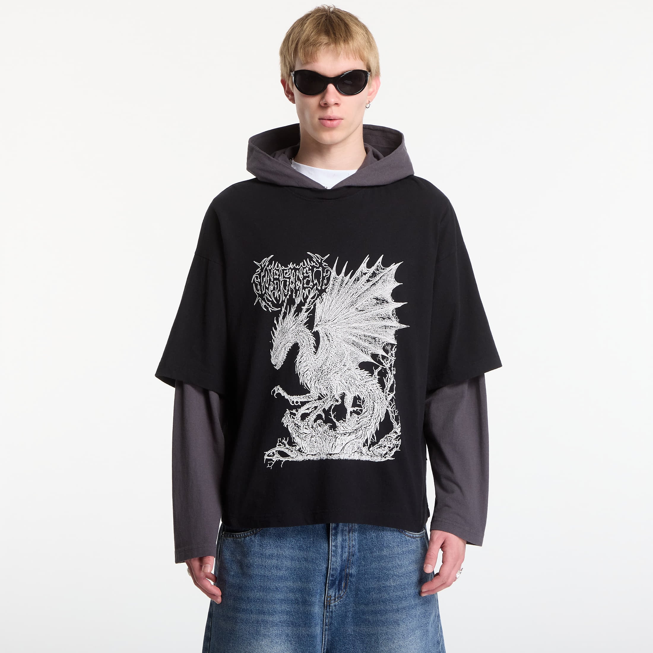 Sweatshirt Wasted Paris Balaur Age Hoodie Black/ Old Black