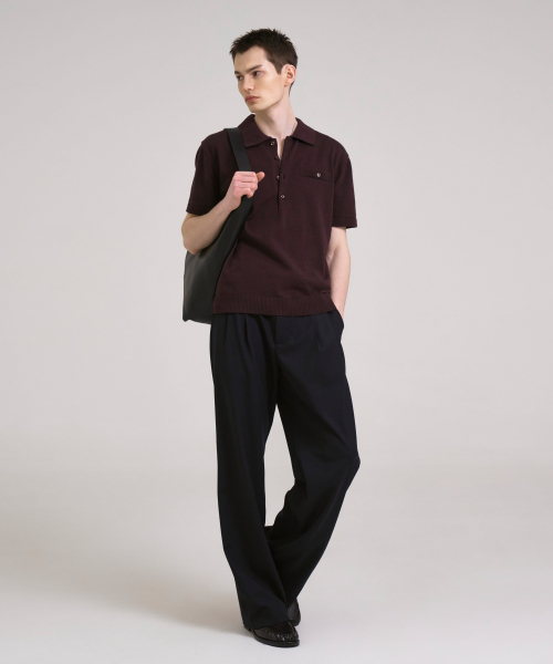 Refined Knit Polo Shirt Burgundy
