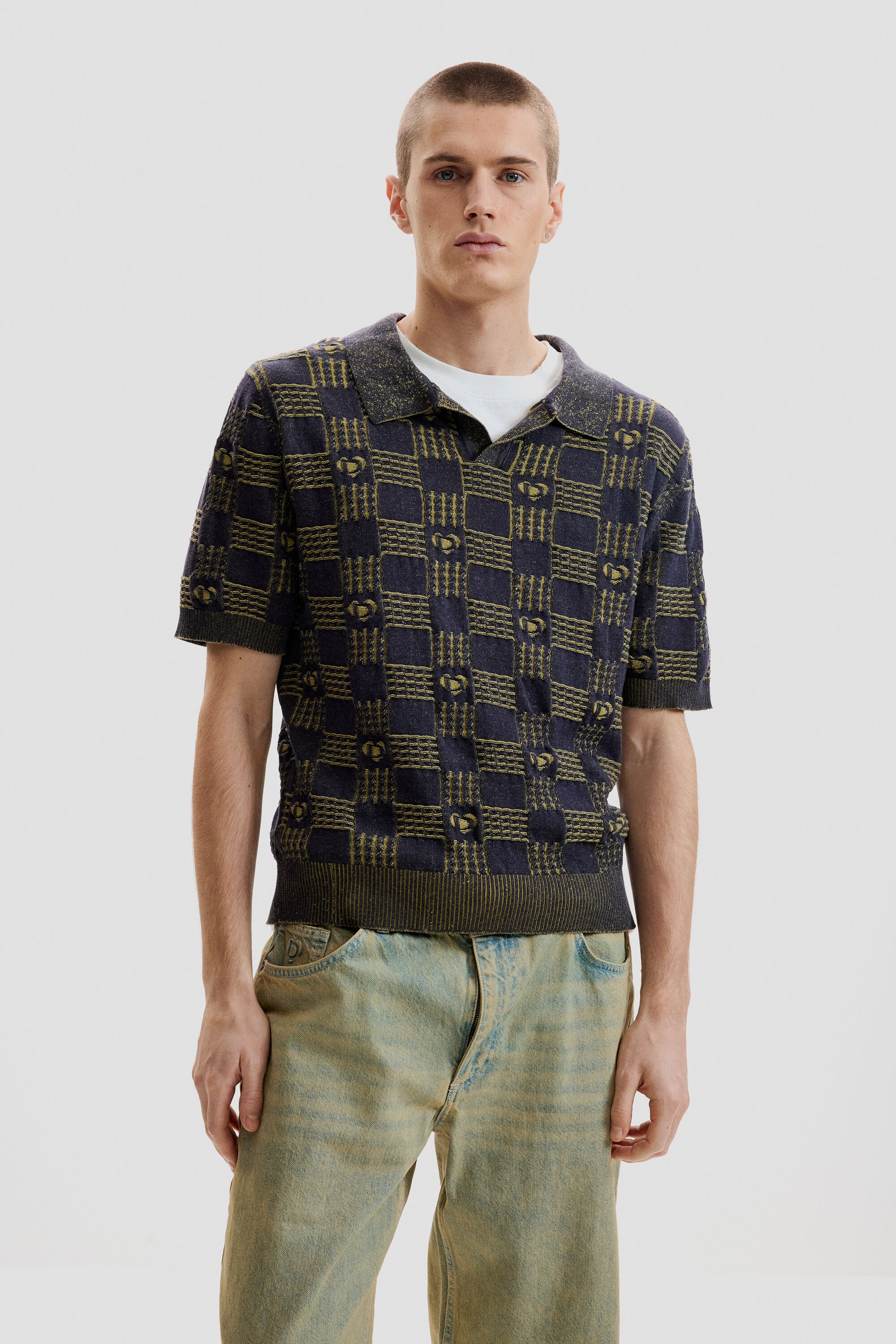 Two-tone polo shirt