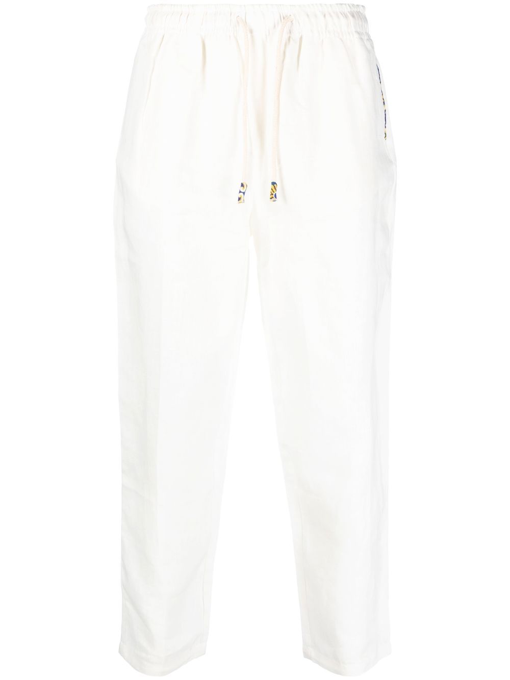 Drawstring straight-leg trousers - Neutrals