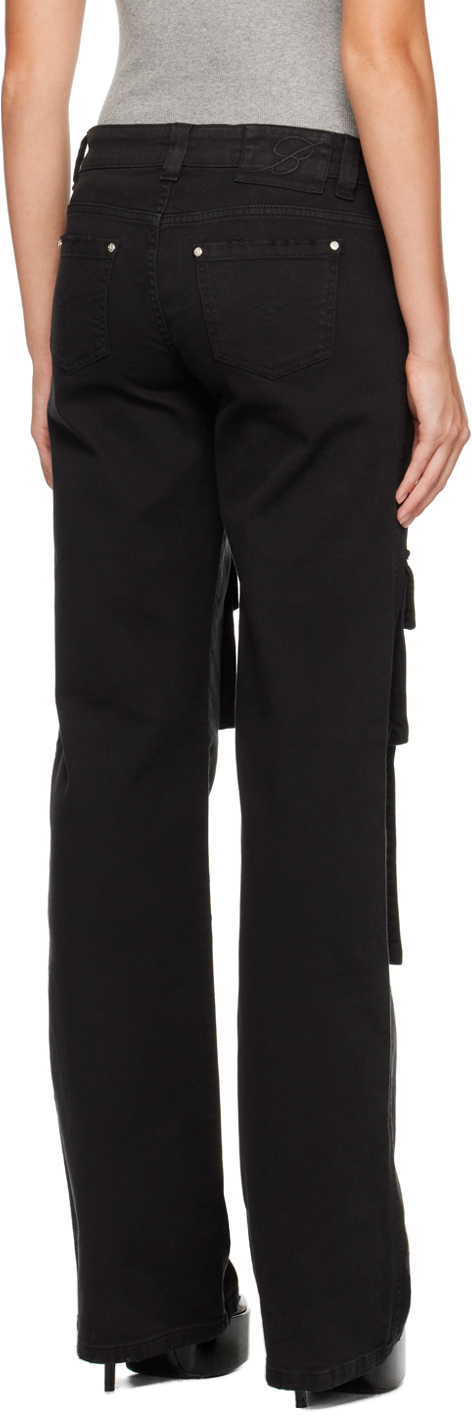 Black cotton cargo pants