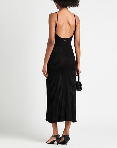 Woman Midi dress Black Size L Viscose