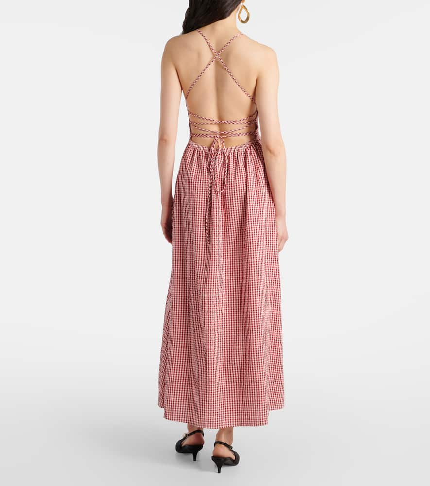 Lori gingham cotton maxi dress