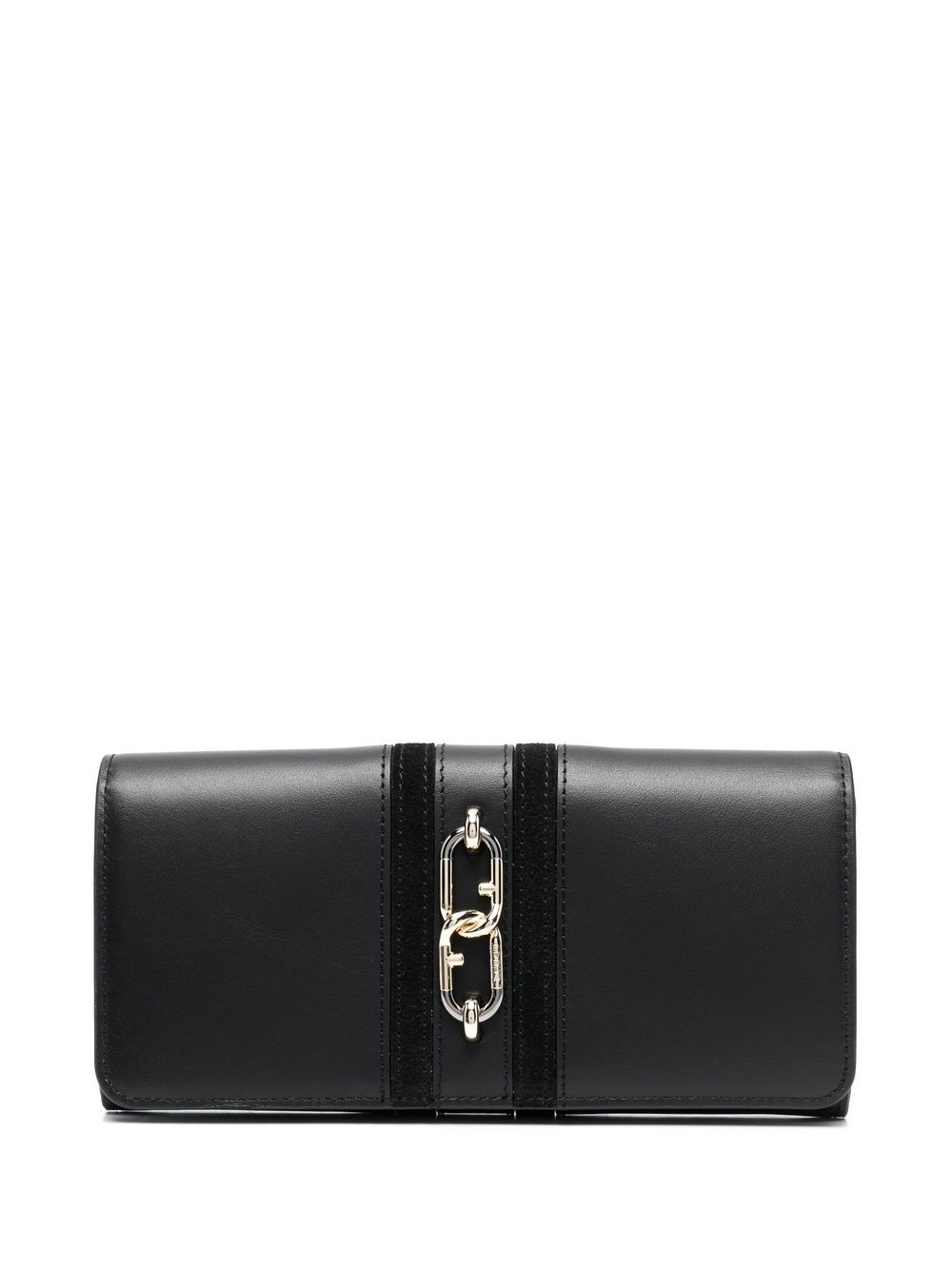 Logo-plaque leather wallet - Black