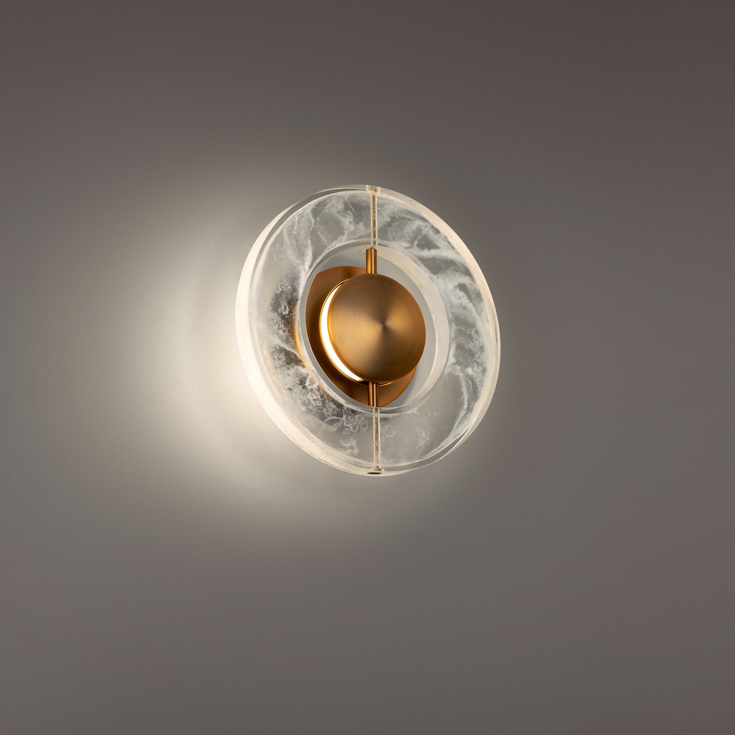 Aged Brass LED Wall Sconce from the Cymbal Collection