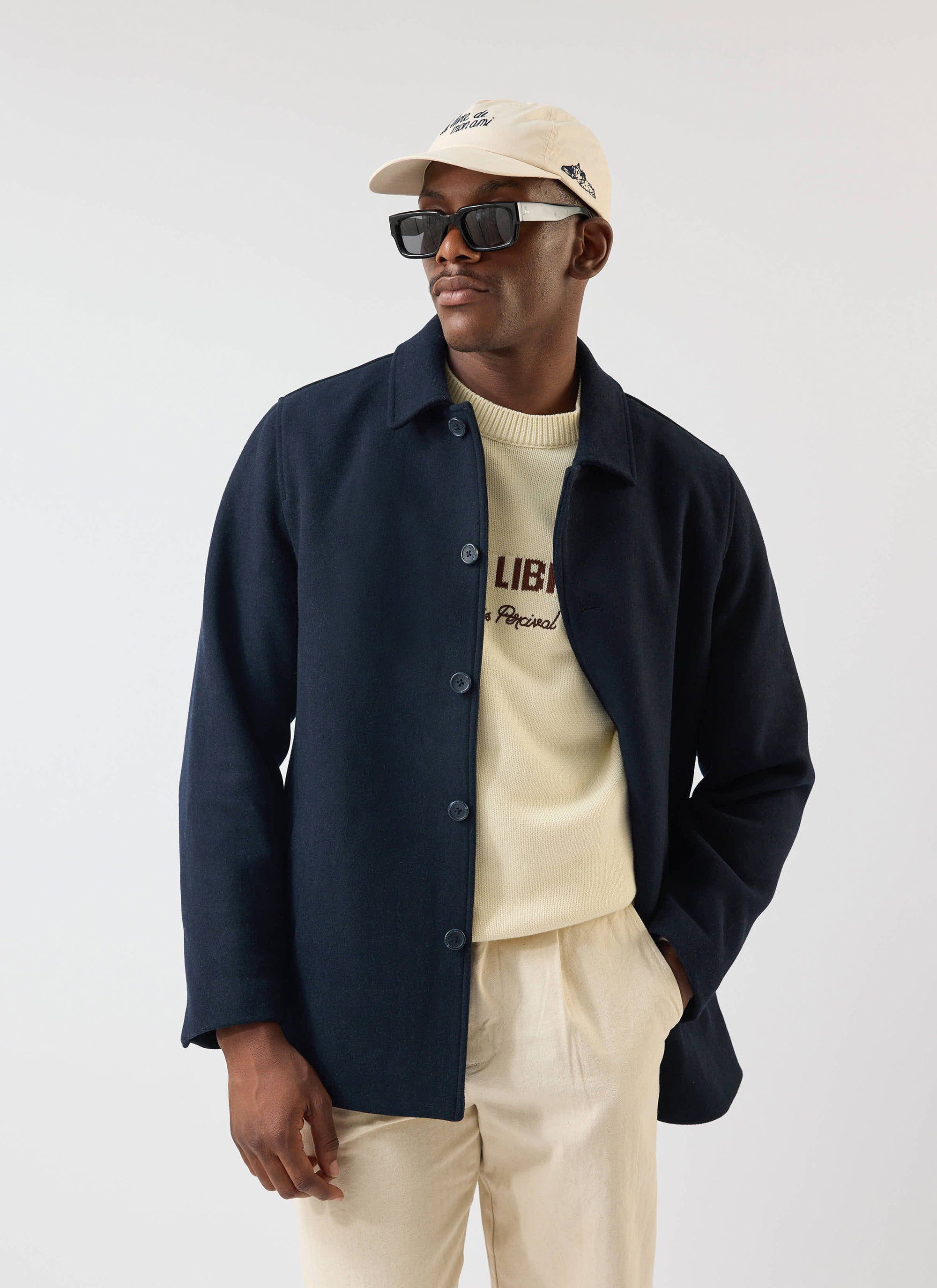 Peacoat Melton Wool Navy