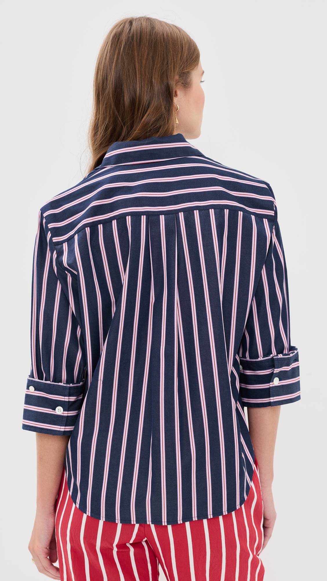 Button Down Poplin Shirt Multi Stripe/Classic Indigo