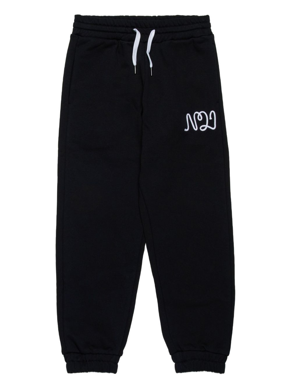 Nº21 Kids logo-patch track pants - Black