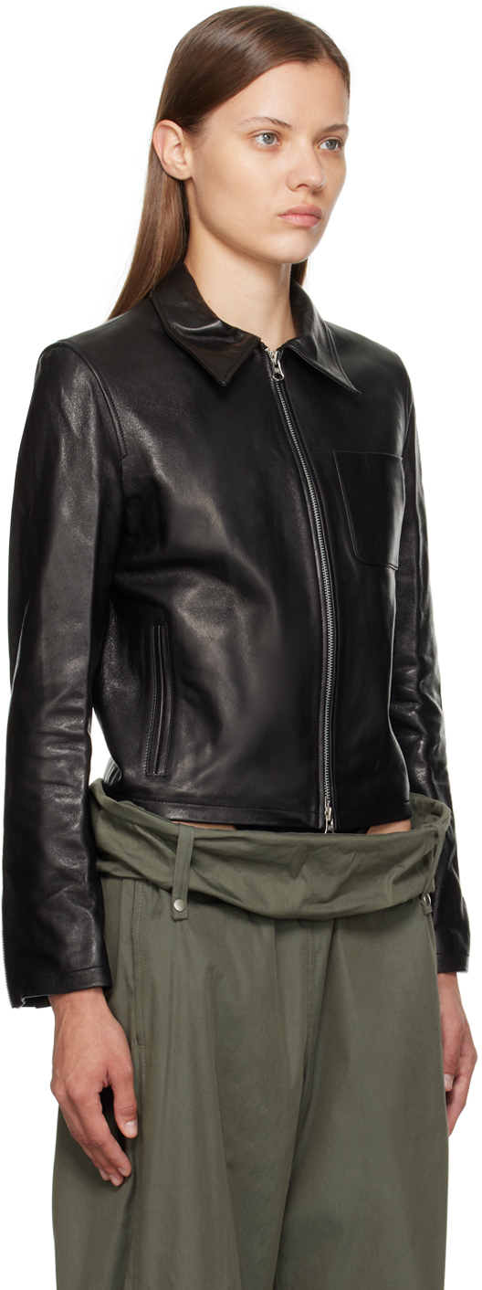 OPEN YY Black Classic Leather Jacket