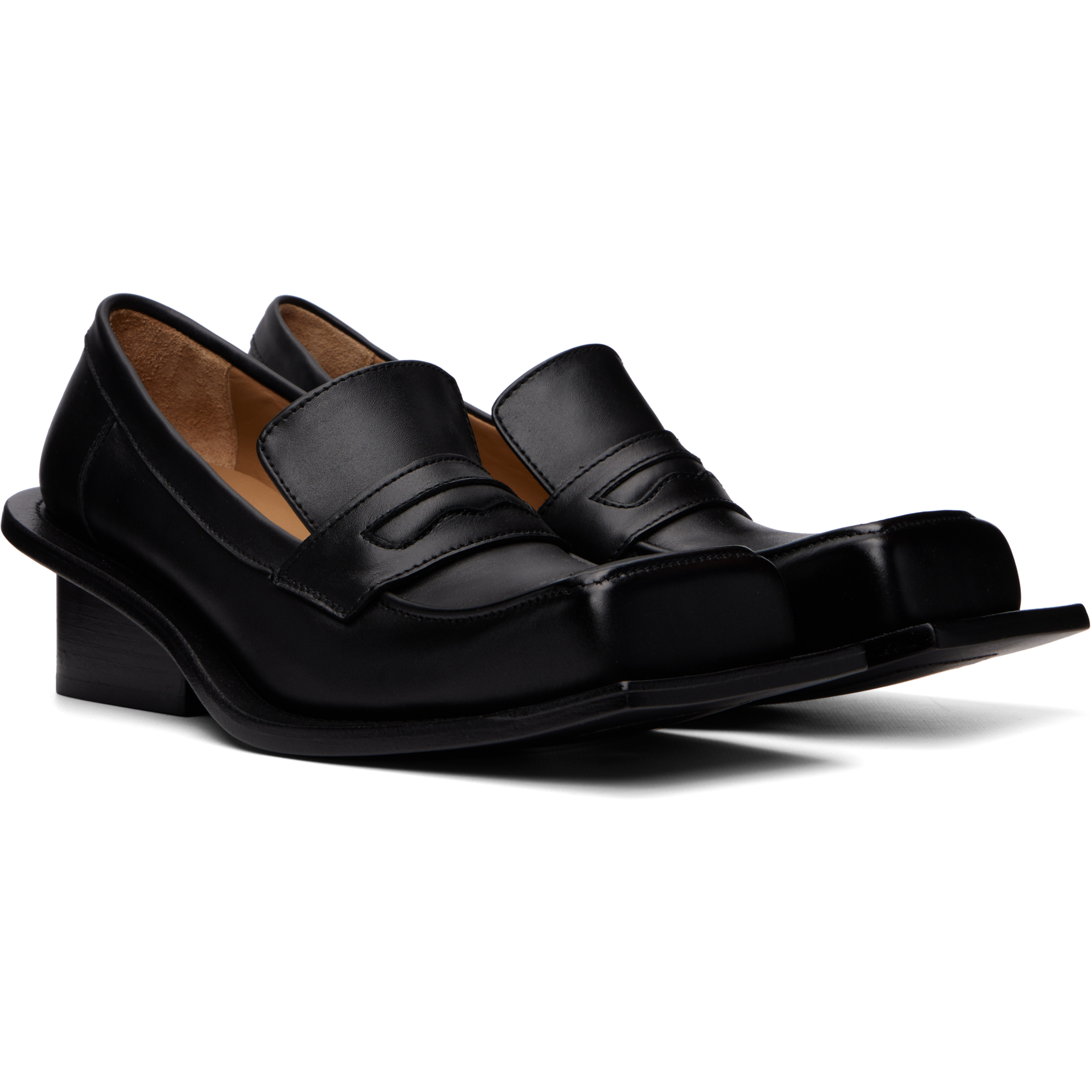 Black Barry Chunky Heel Loafers