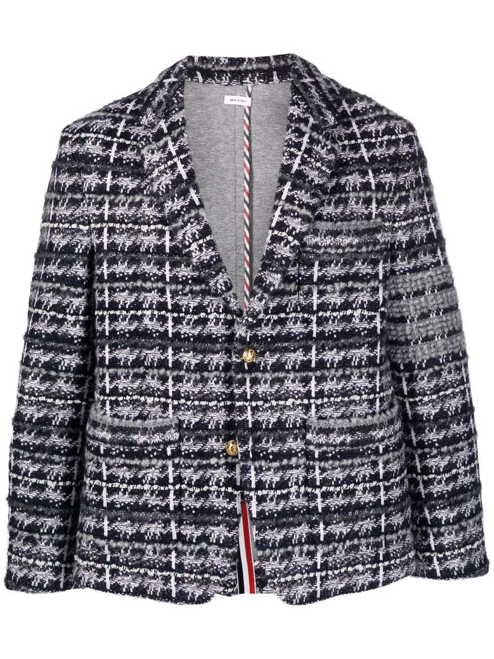 Tweed single-breasted blazer - Grey