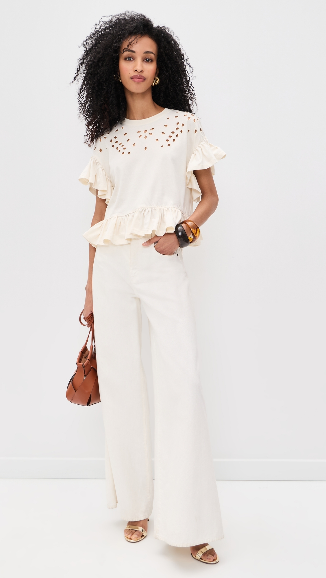 Mariana Peplum Top Cowrie