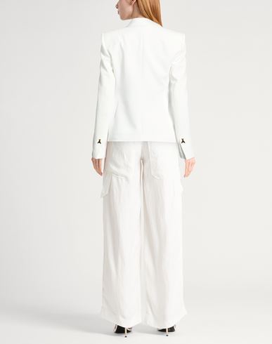 Woman Blazer White Size 4 Polyester