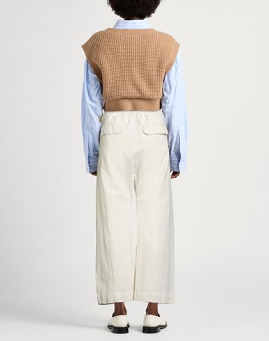 Woman Pants Ivory Size L Cotton, Linen