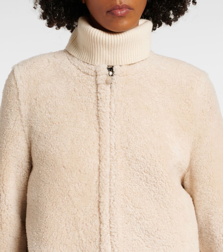 Zipped teddy shearling coat
