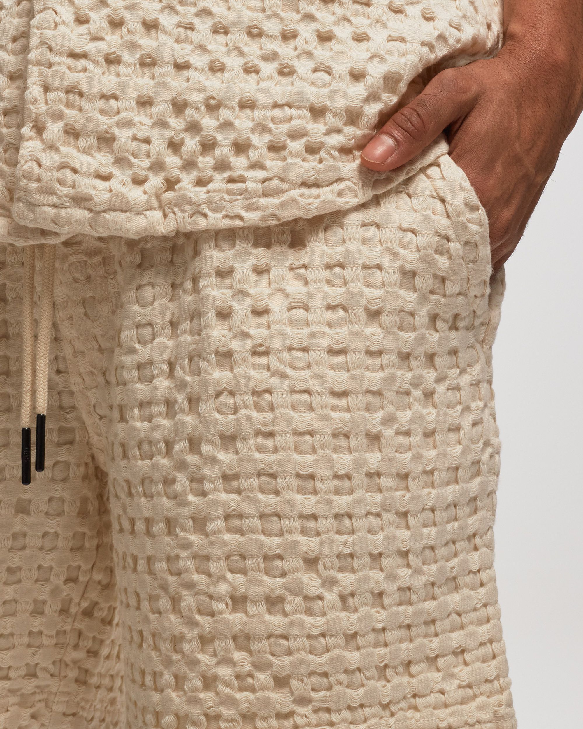 Ecru Porto Waffle Shorts beige male Casual Shorts now available at BSTN in size S