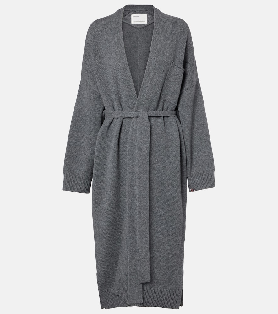 N°105 Coat belted cashmere wrap cardigan