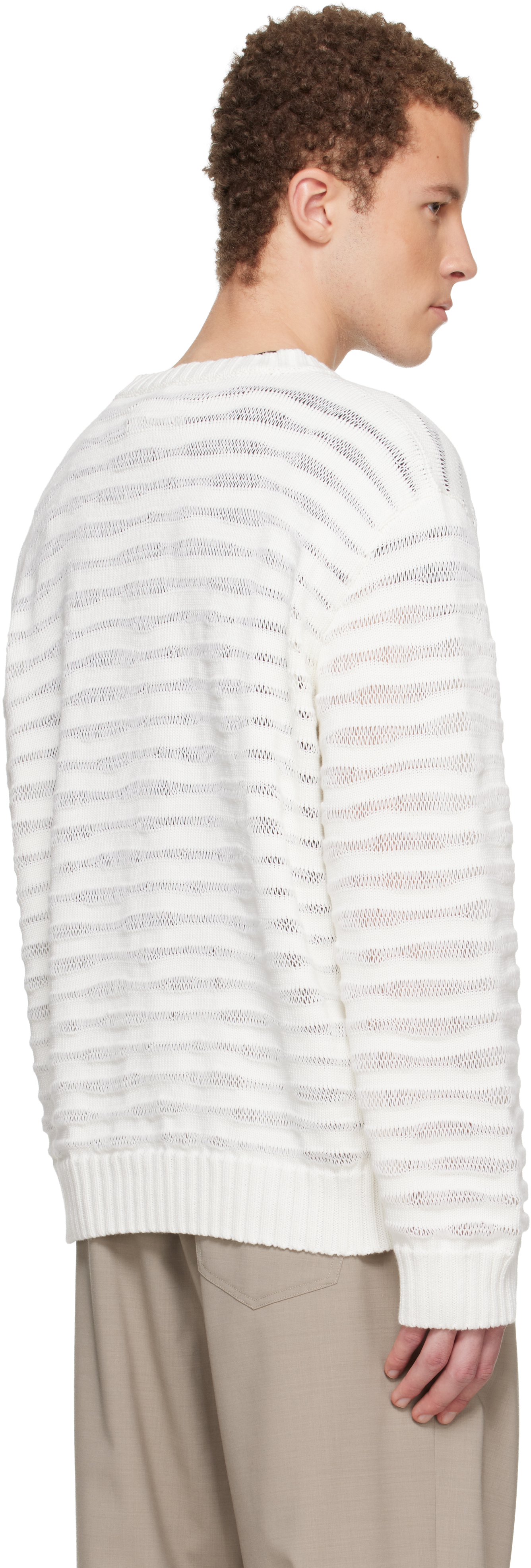 Off-White Open-Knit Stripe Sweater