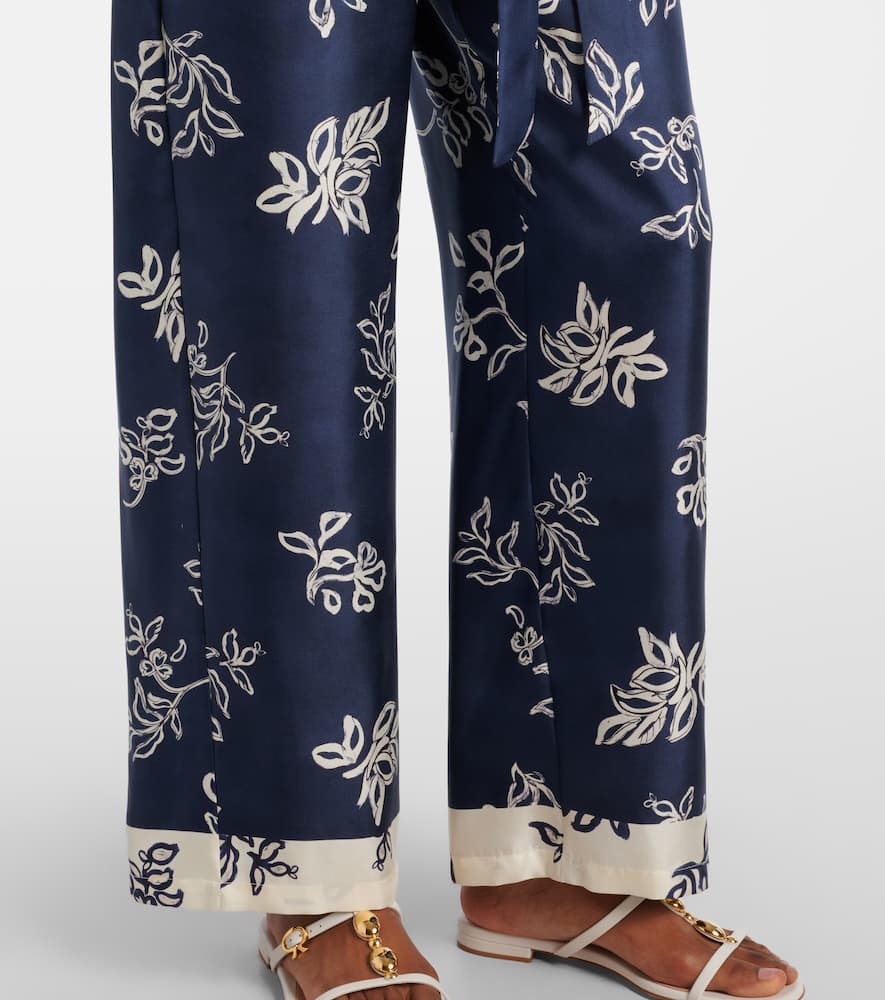 Cinzia high-rise silk wide-leg pants