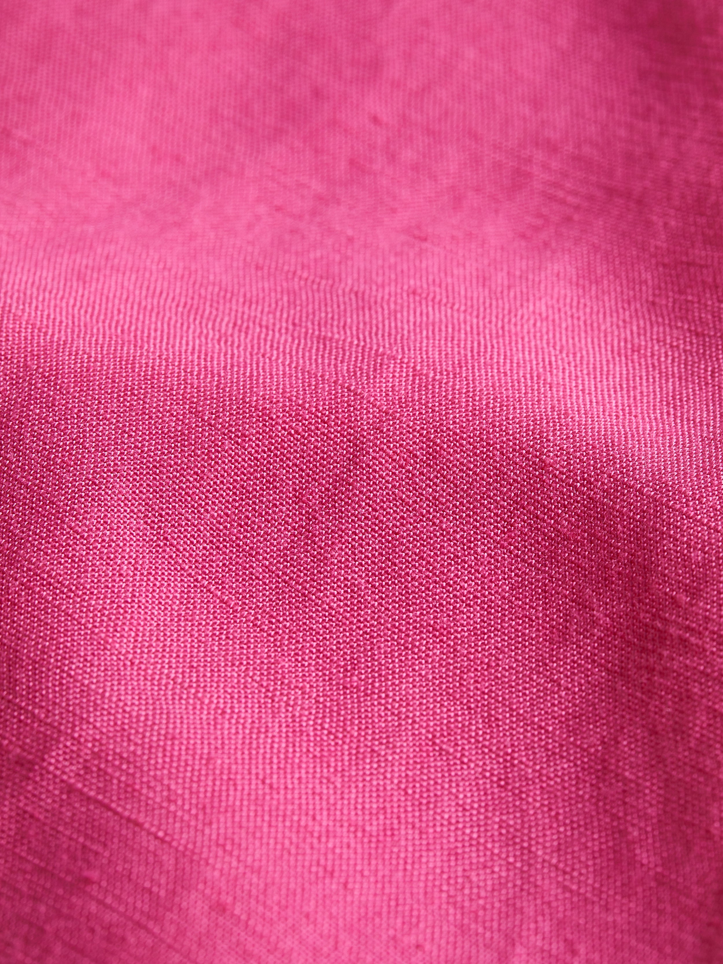 Cameron Linen-Blend Shirt Dress In Berry Pink