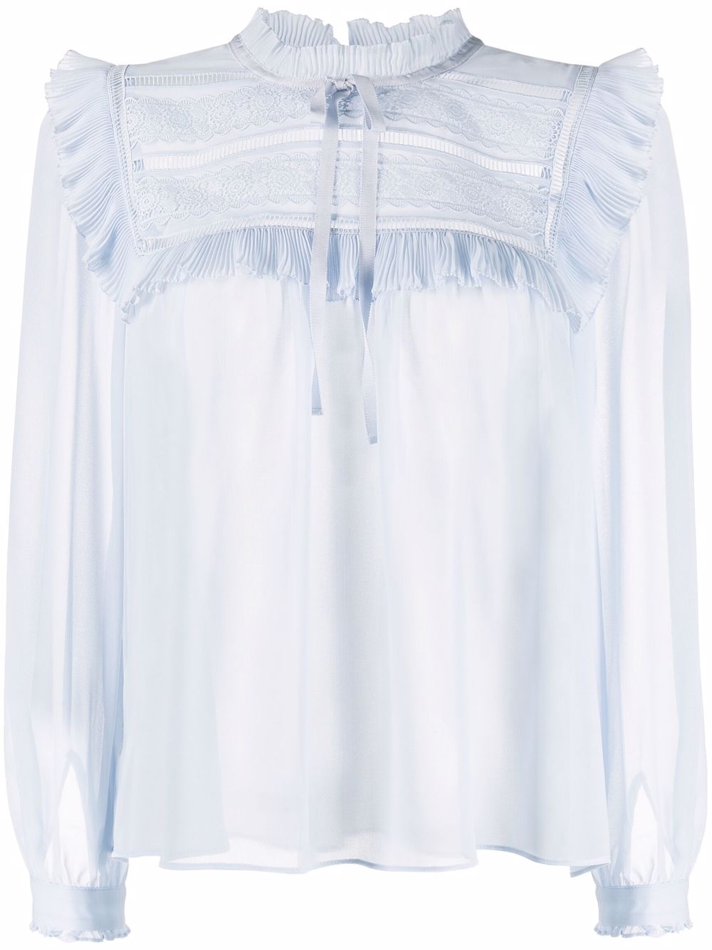 Selfportrait lace shirt with ruffles