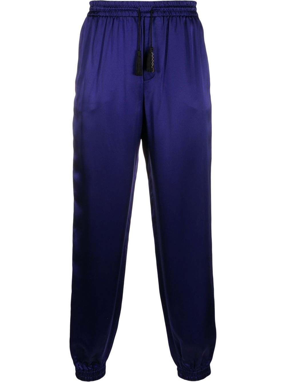 Tapered-leg silk trousers - Purple