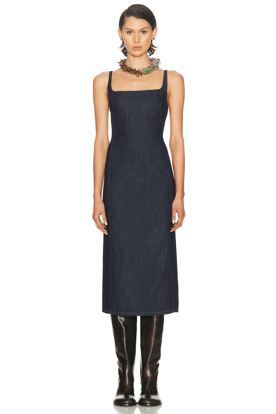Dries Van Noten Debano Dress in Indigo - Blue. 40 also