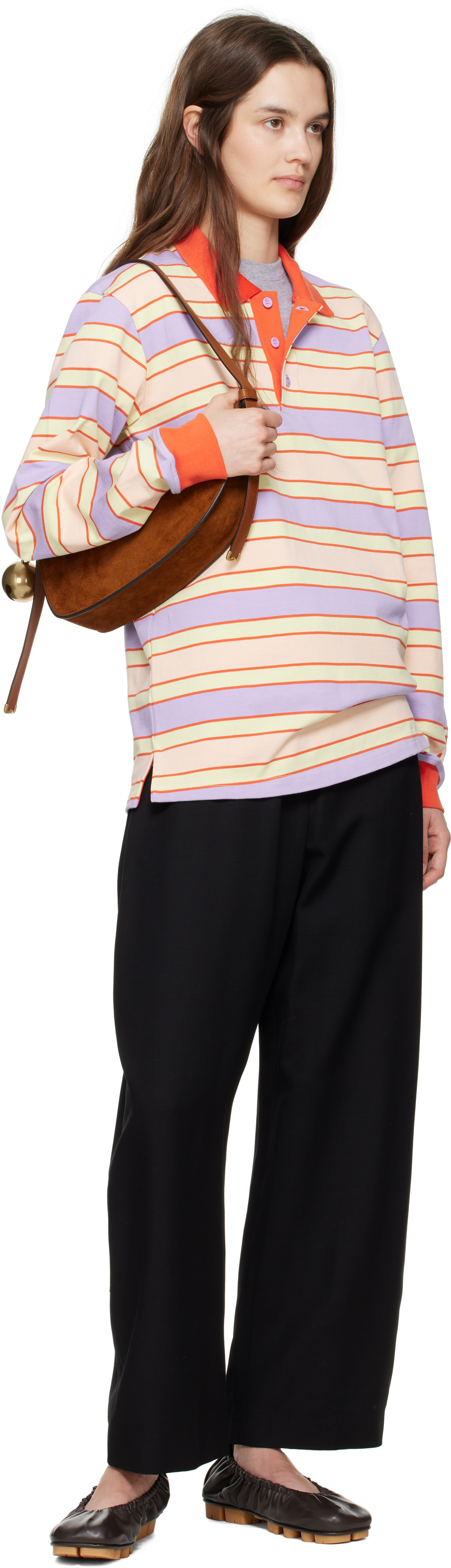JW Anderson Multicolor Contrast Trim Striped Polo