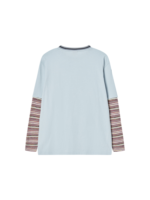 KNITTED LAYERED S LIGHT BLUE
