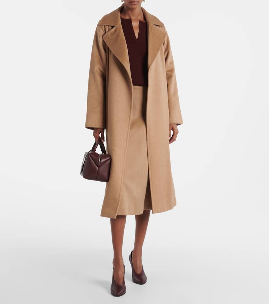 Geneve camel hair midi skirt