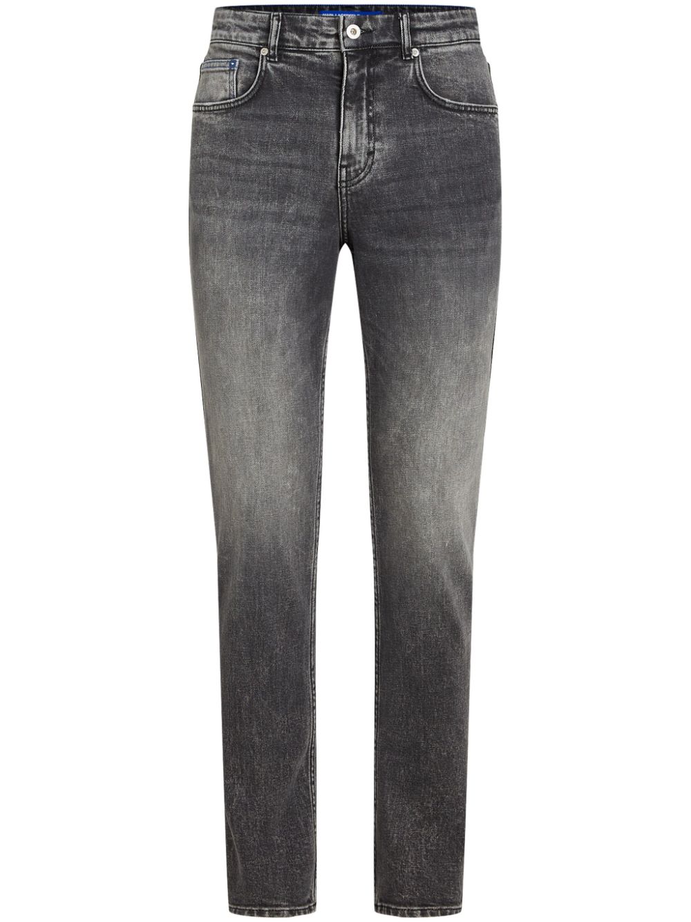 Monogram-print slim-cut jeans - Black